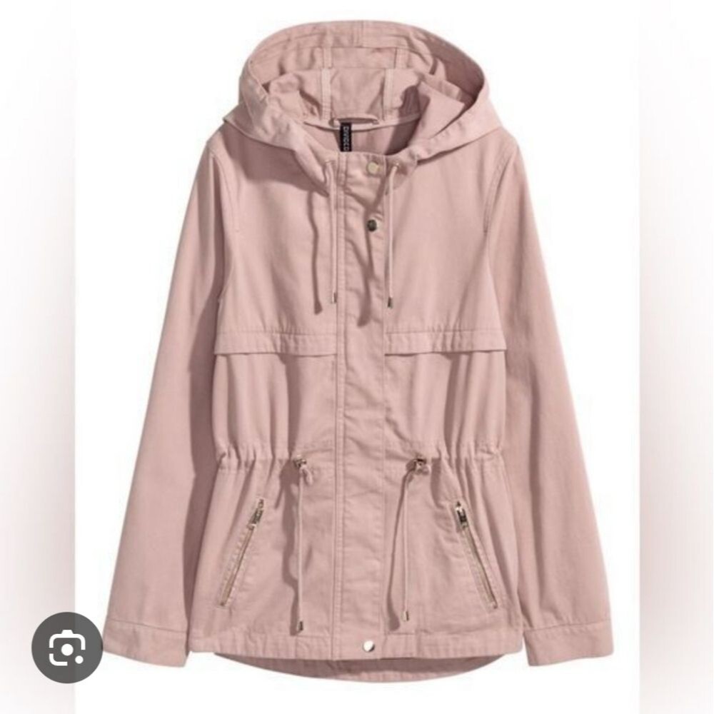 Mauve Pink Hooded Utility Jacket